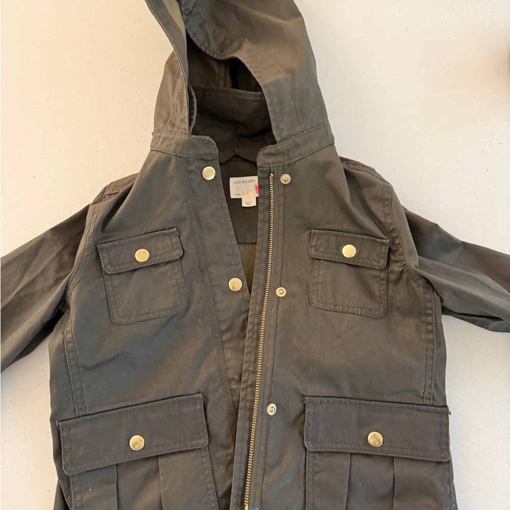 Kids Hooded Crewcuts Rain Jacket - olive